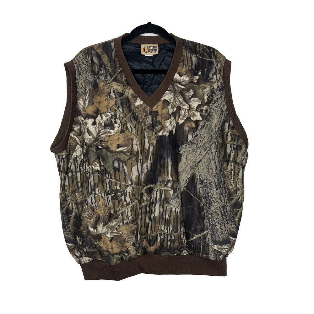 Hatchie Bottom Vest Men's Large Green Brown Camo Hunting